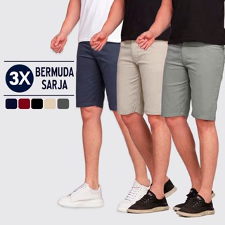 Kit 3 Bermuda Social Premium Masculina Algodão Sarja Short em Oferta na Shopee