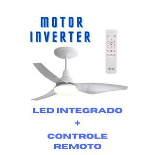 VENTILADOR DE TETO ALISEU TAURUS BRANCO - BIVOLT COM MOTOR INVERTER, LED INTEGRADO, DIÂMETRO DE 81CM em Oferta na Shopee