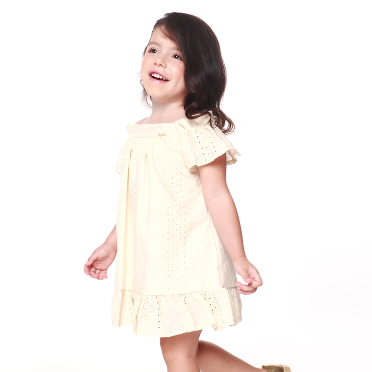 Vestido infantil menina Laíse algodão casual festas casamento batizado