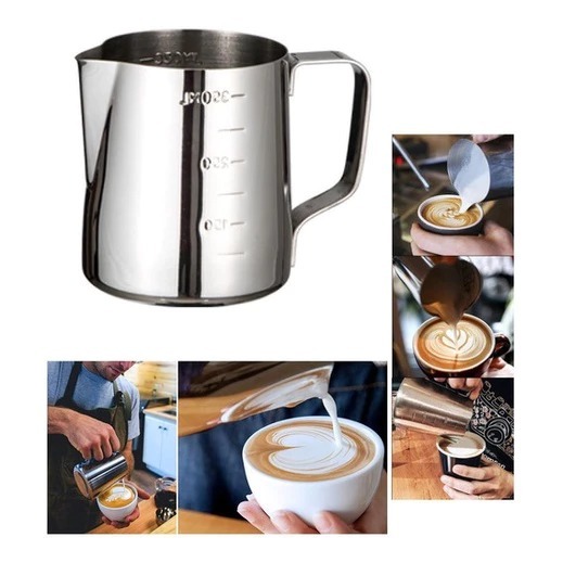 Kit 2 Leiteira Inox 350 600ml Cremeira Pitcher Barista Jarra