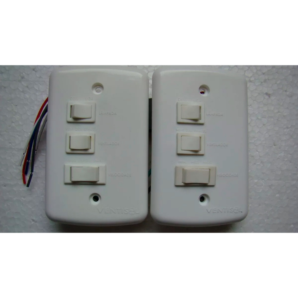 1 Controle De Parede, Dimer Ou Chave Do Ventilador Teto Marca Ventisol Modelo Fênix Com Capacitor E Em 127 Volts