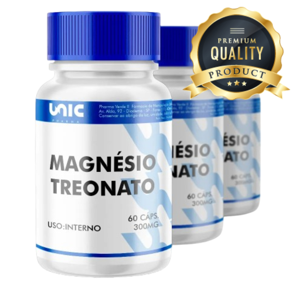 Kit 3 Magnésio L-Treonato 300mg 60 Cápsulas (cada)