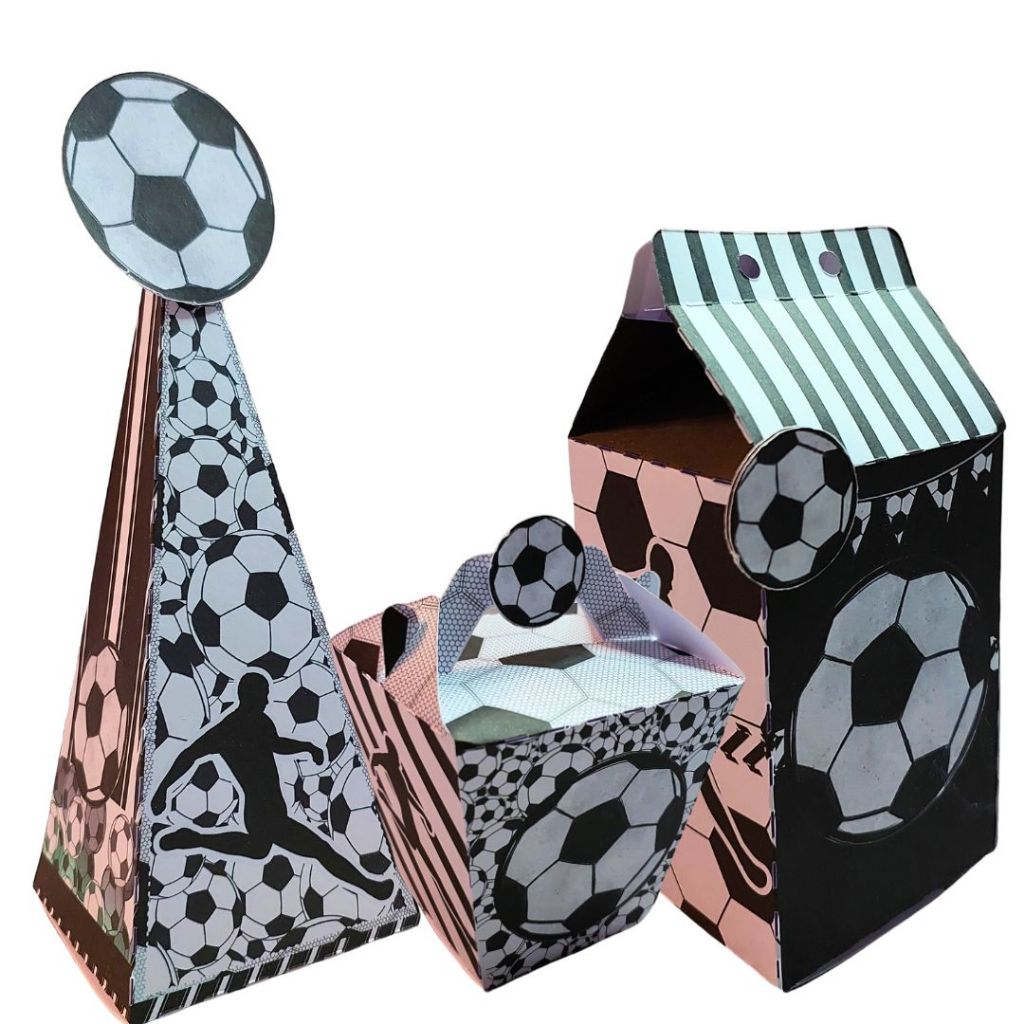 Kit Festa 15 Caixas Personalizadas do tema Futebol Preto e Branco para a sua festa - Envio em 24 horas em Oferta na Shopee