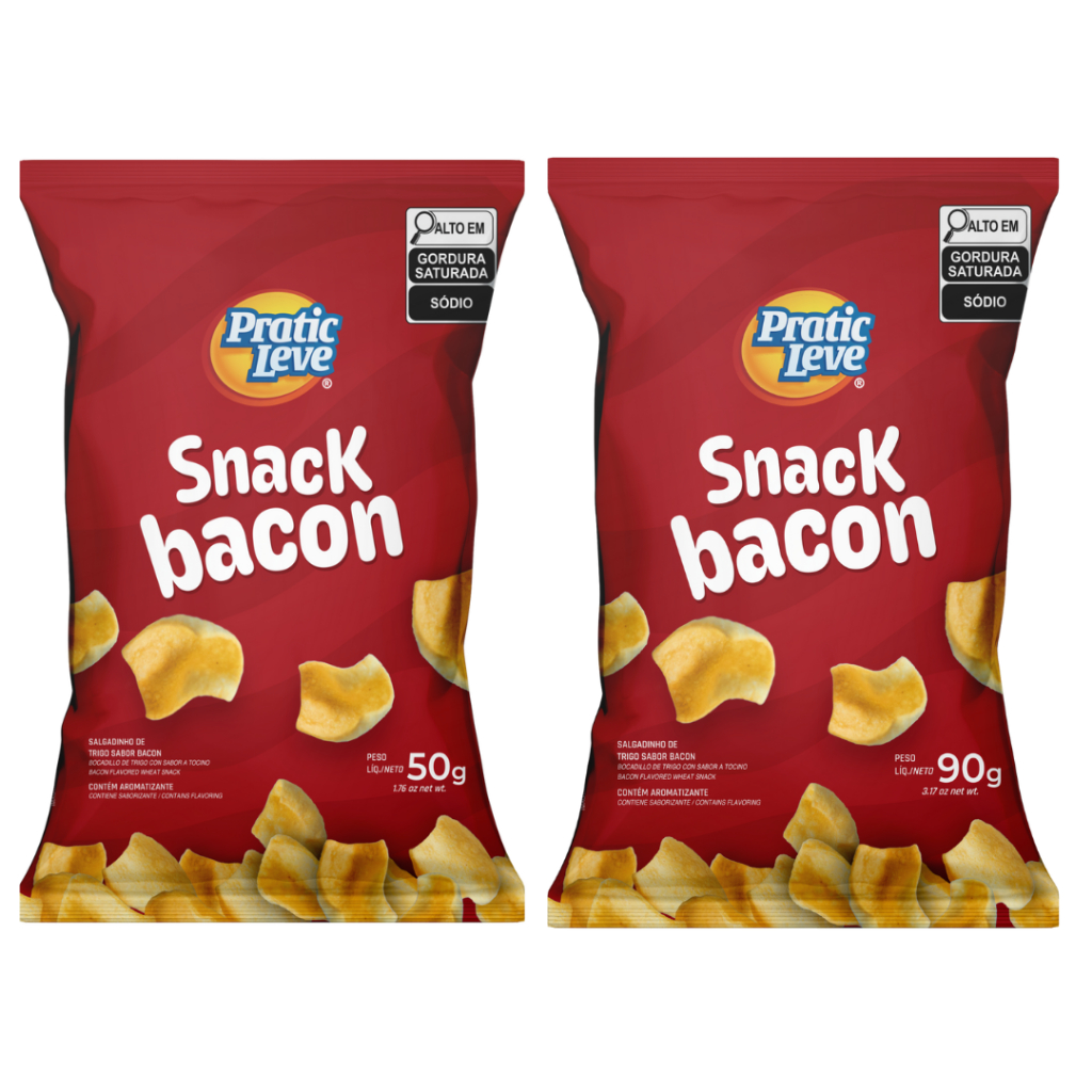 KIT COM 10 SNACK BACON SALGADINHO DE TRIGO SABOR BACON 50 OU 90G em Oferta na Shopee
