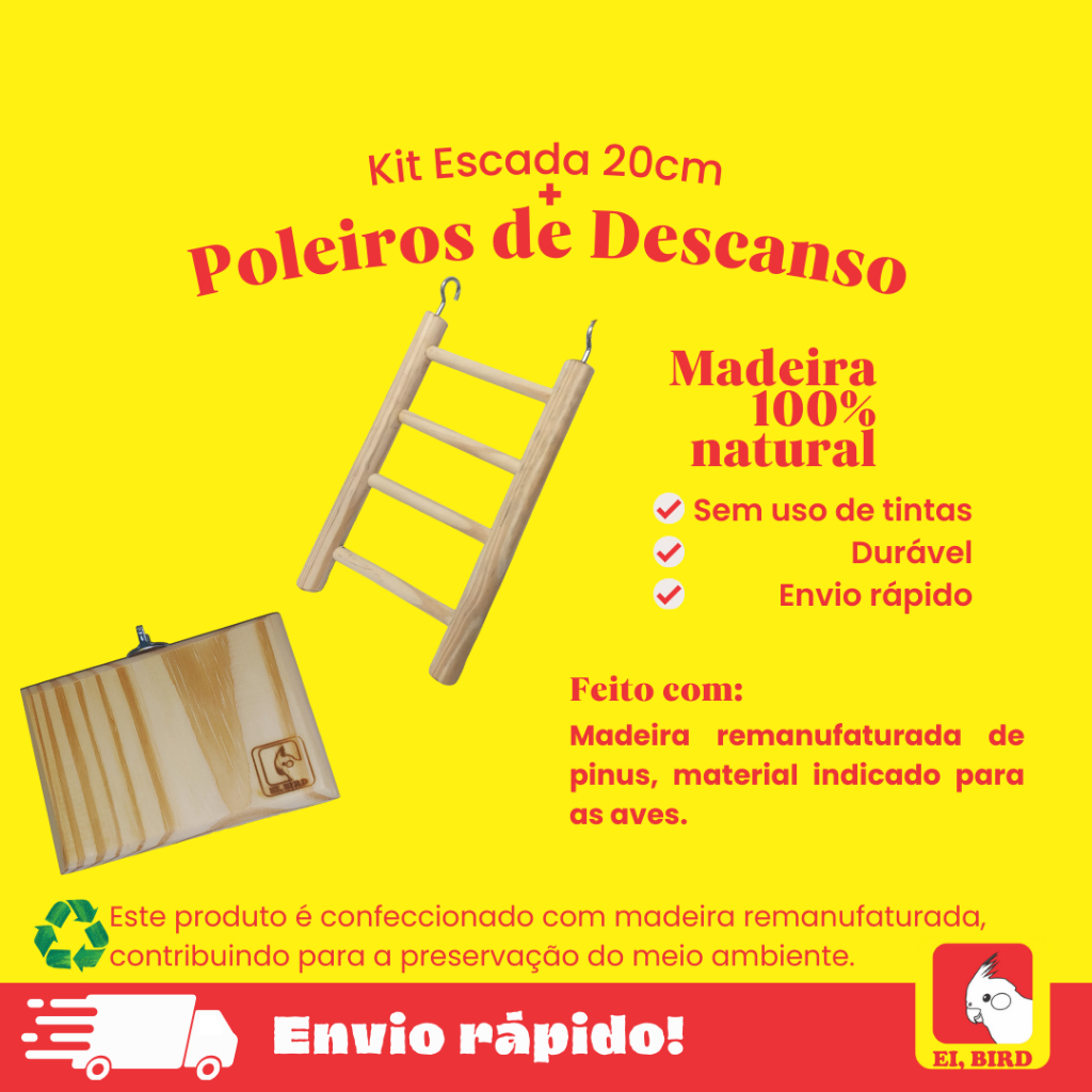 Poleiro Plataforma (M) + Escada 20cm