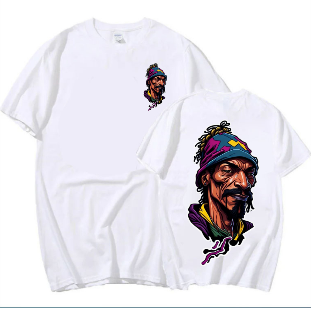 Blusa Oversized Branca Algodão Snoop Dogg