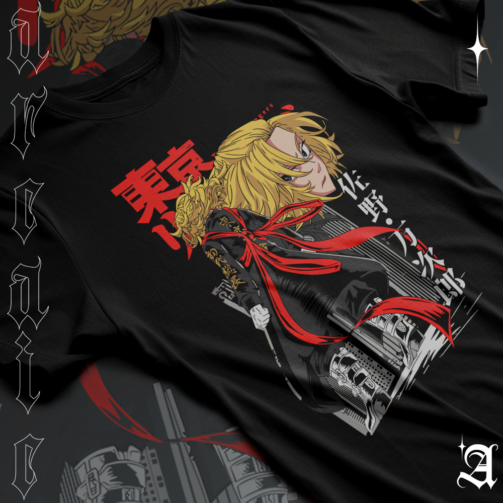 Camiseta Basica Algodao Tokyo Revengers Manjiro Sano Mikey Fundador Líder Tokyo Manji Gang Cartoon Unissex