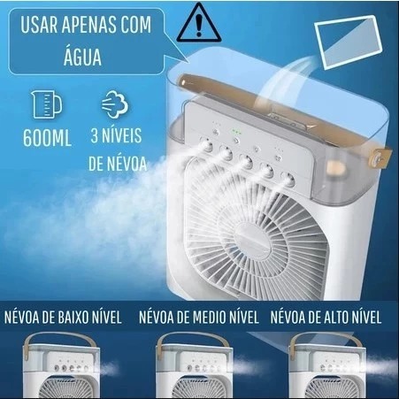 Mini Refrigerador De Ar Ventilador Umidificador Climatizador Quadrado Pequeno5