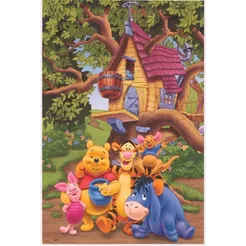 Painel de Festa em Lona 2x2m Personalizado em Lona Fosca - Tema Ursinho Pooh