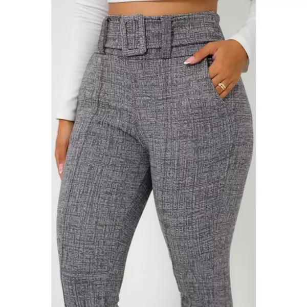 CALÇA leggings feminino JACQUARD mesclas tecido linho com cinto fixo com muito elastano