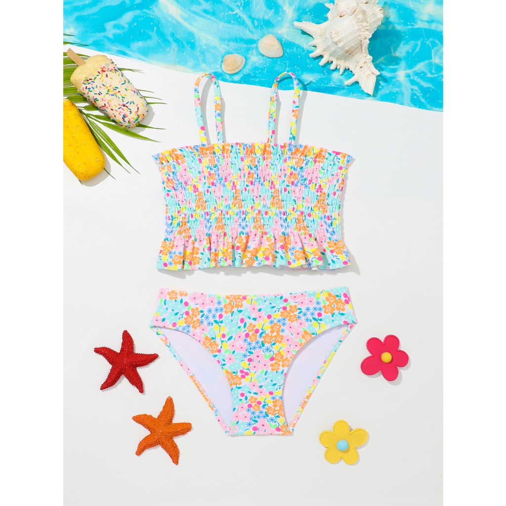 HT VEST Conjunto de Biquíni Feminino: Encantadora Estampa Floral para um Verão Radiante! I3053