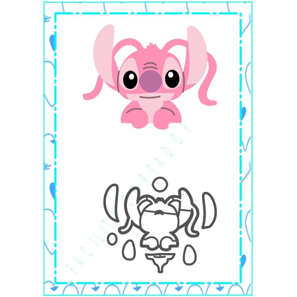 Cortador angel tema lilo e stitch em Oferta na Shopee