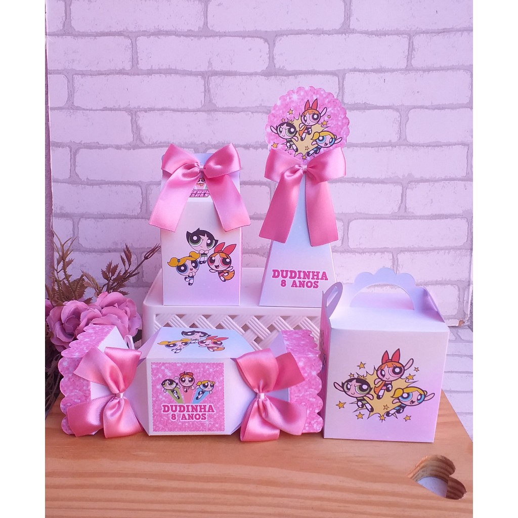 Kit Festa Meninas Super Poderosas | Personalizados | Aniversários | Papelaria Personalizada | caixinhas lembrancinhas
