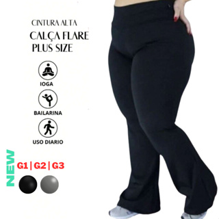 Calça flare bailarina plus size GG G1 G2 G3  suplex em Oferta na Shopee