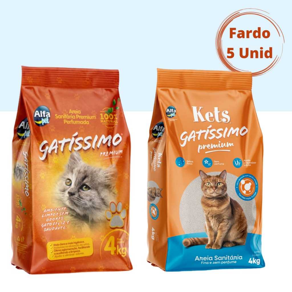Kit 5un. Areia Sanitária Higiênica Para Gatos Anti Odor Gatíssimo 20kg Total em Oferta na Shopee