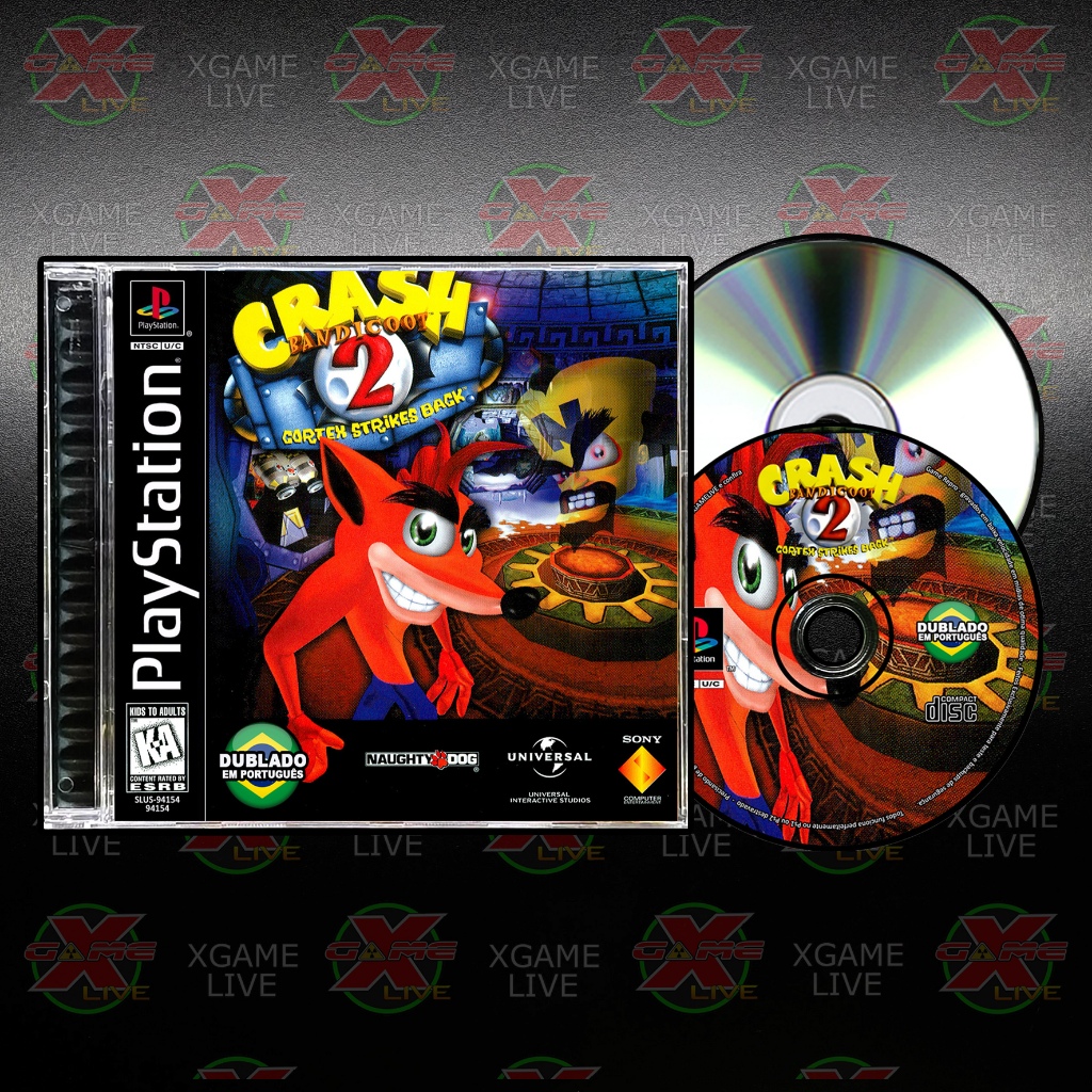 CD GAME - Crash Bandicoot 2 - Dublado - Repro PS1 / Psx By XGAMELIVE
