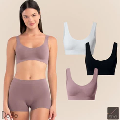 Kit 2 Top Fitness Regata Feminino SHE Sem Bojo Sem Costura Microfibra Para Academia Exercicio