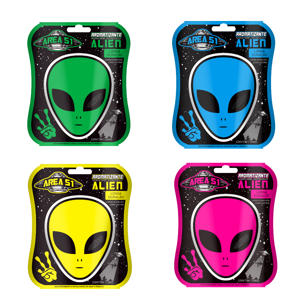 Centralsul Aromatizante para Carro Miniatura Alien Area 51 Perfume Odorizador Purificador de Ar Premium
