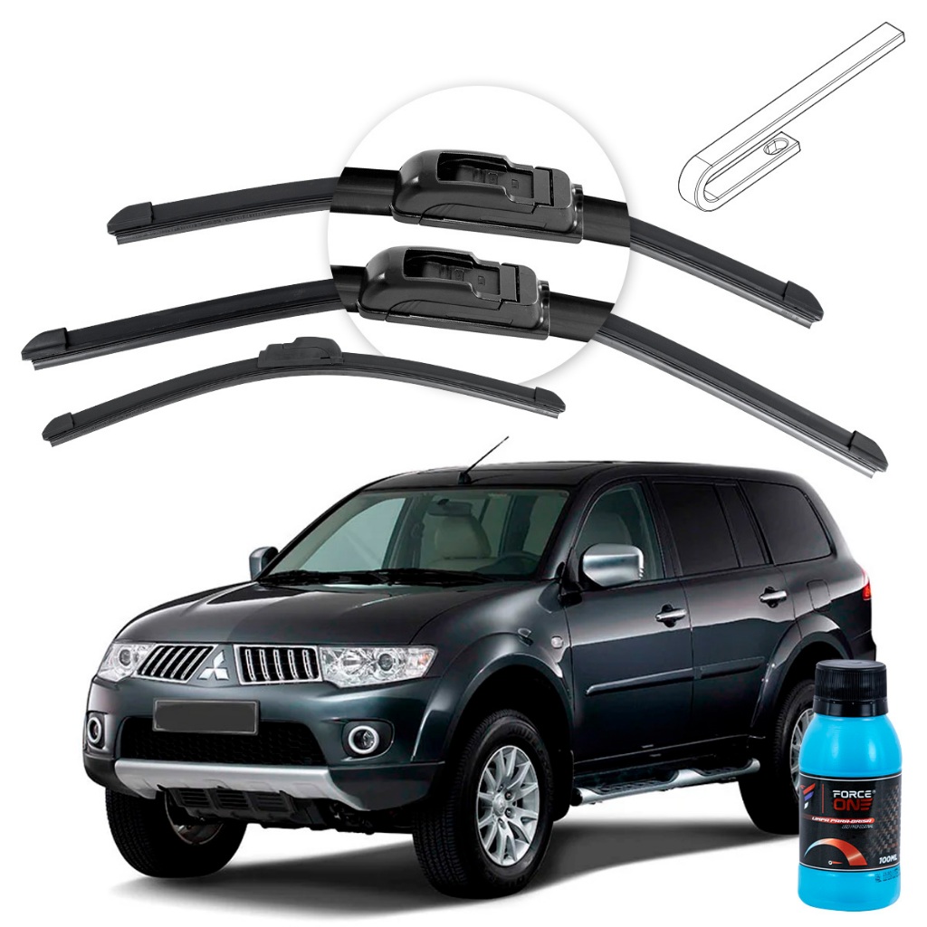 Limpador de Parabrisa Mitsubishi Pajero Dakar ano 10 a 15 Universal Dianteira e Traseira