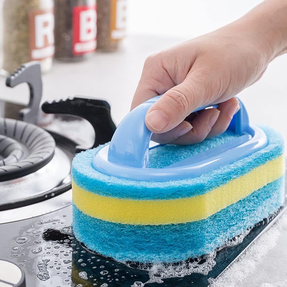 Escova Multifuncional Para Banheiro De Cozinha Ferramentas De Limpeza De Fundo De Esponja ...