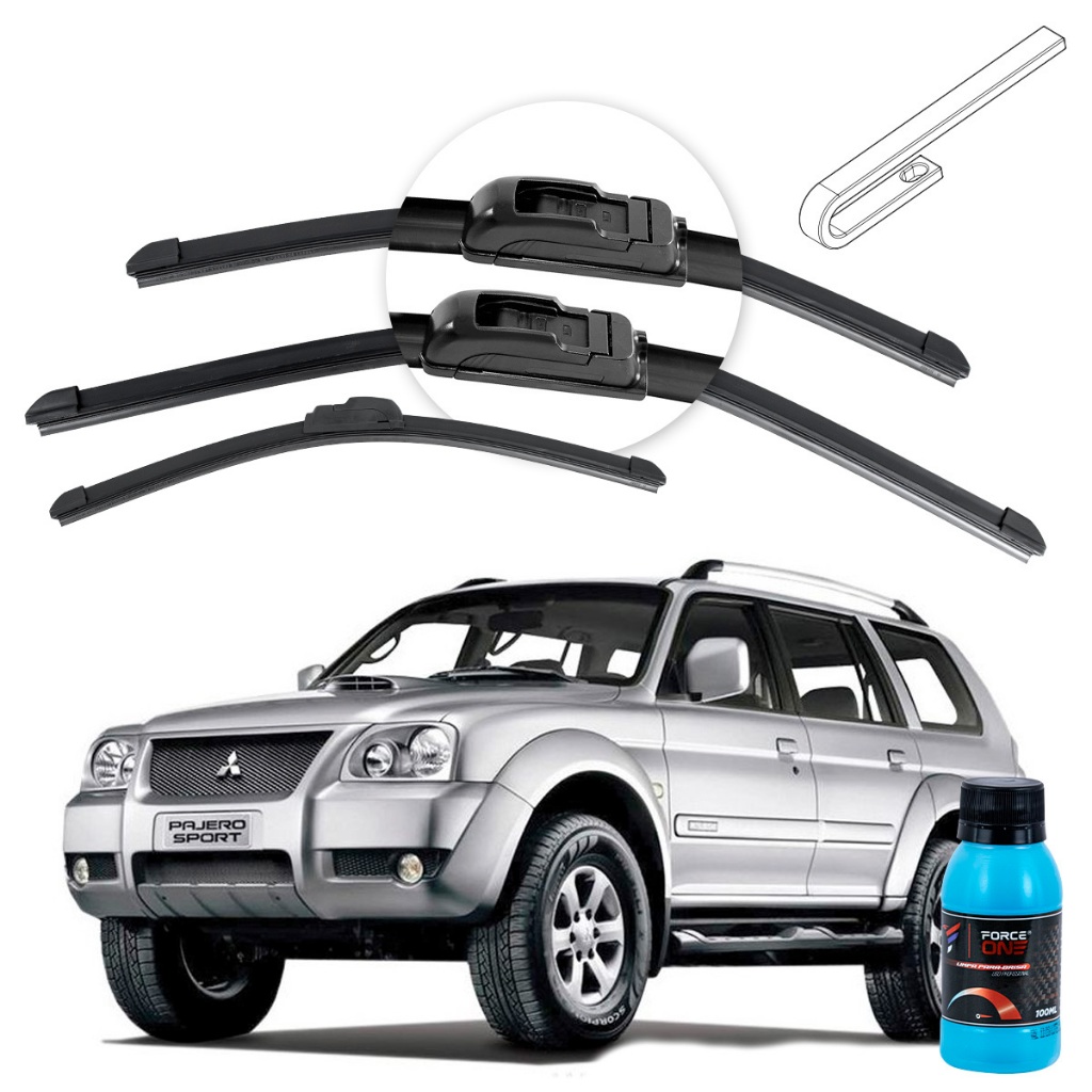 Limpador de Parabrisa Mitsubishi Pajero Sport ano 99 a 07 Universal Dianteira e Traseira