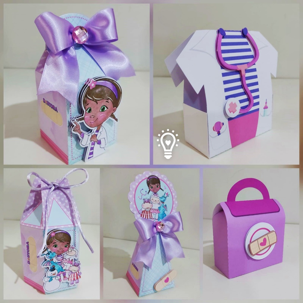 Kit Doutora Brinquedos Lembrancinha Personalizada Scrap Festa Caixa
