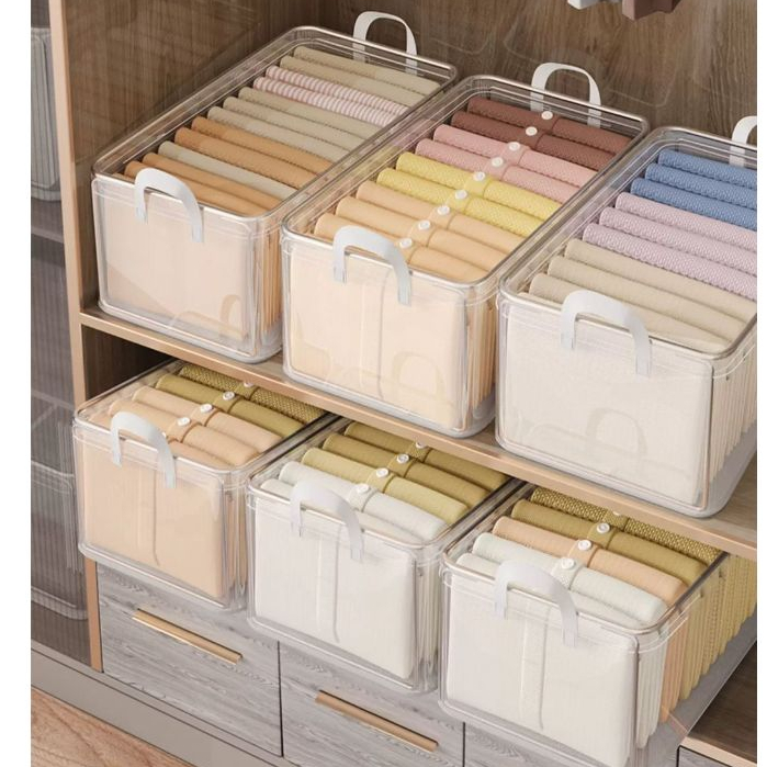 KIT Caixa De Armazenamento De Roupas Arrumados Grade Para Roupa E Calças PVC