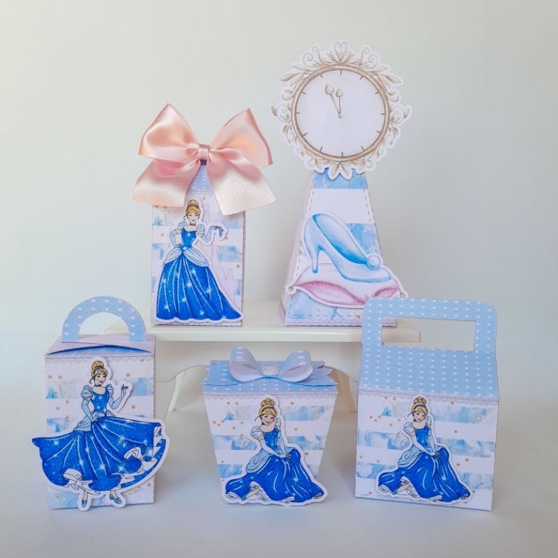 Kit Festa Cinderela/Lembrancinha de Festa/ Caixinhas Personalizadas Cinderela