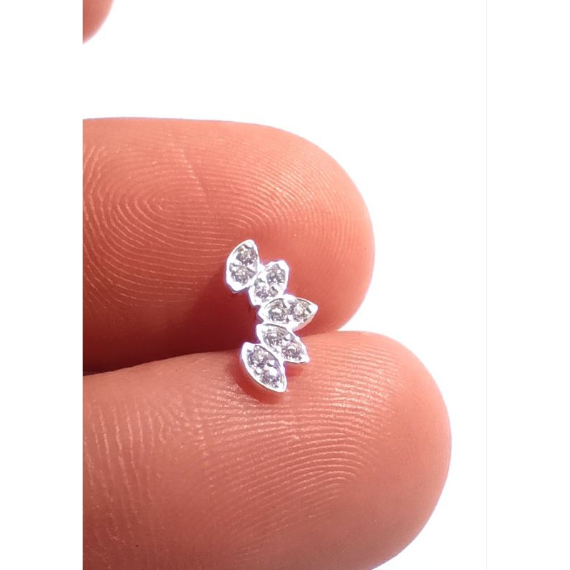 Piercing helix cravejado com zircônia Prata 925