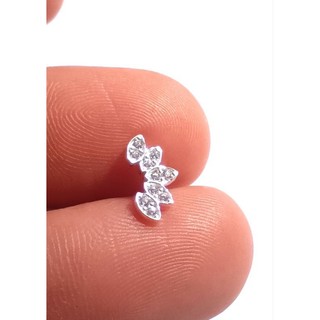 Piercing helix cravejado com zircônia Prata 925
