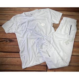 Kit Fitness Masculino Todo Branco - Camiseta + Bermuda + Diversos Kits e Opções - Pronta Entrega em Oferta na Shopee
