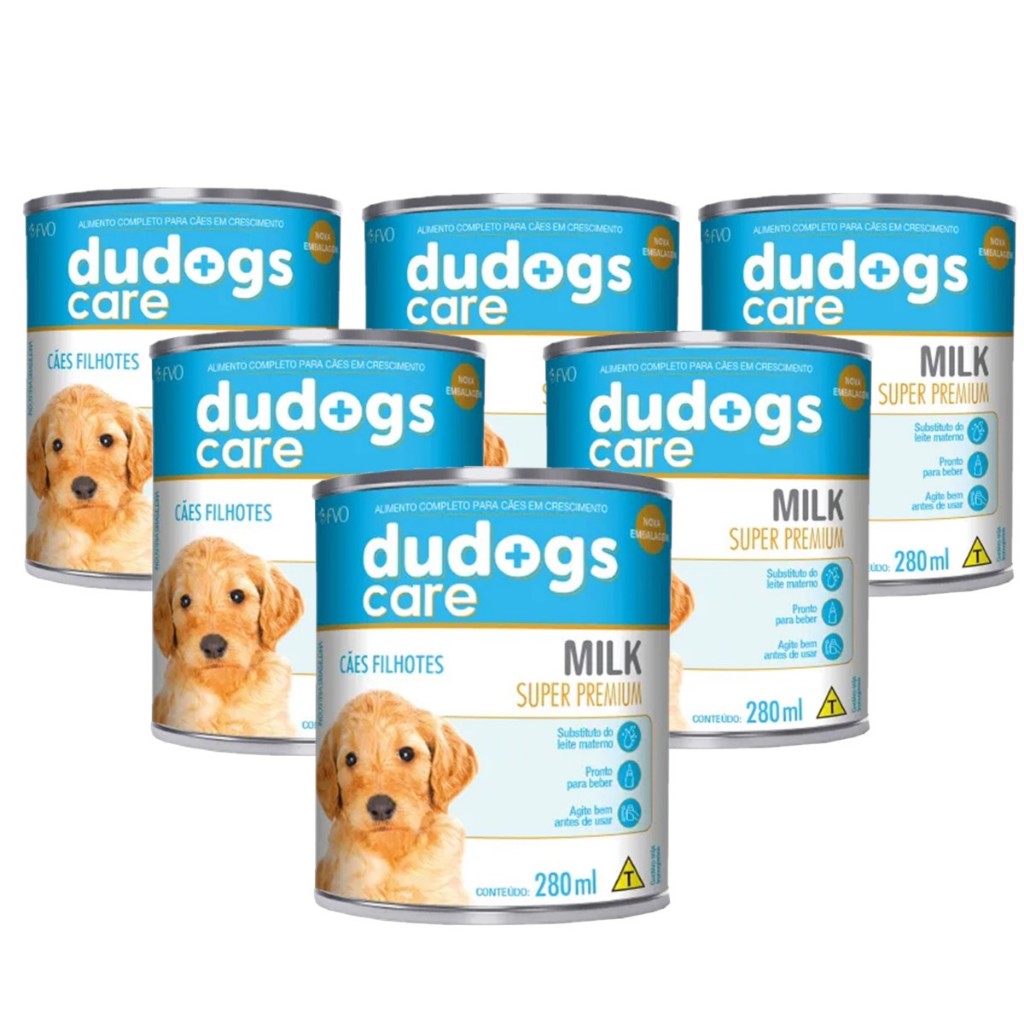 Alimento Líquido Dudogs Care Cães Filhotes Milk 280ml 6un