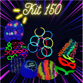 Kit 150 Festa Neon Pulseira Óculos Tiara Balada Para Casamento Debutante Aniversário Festa Completa em Oferta na Shopee