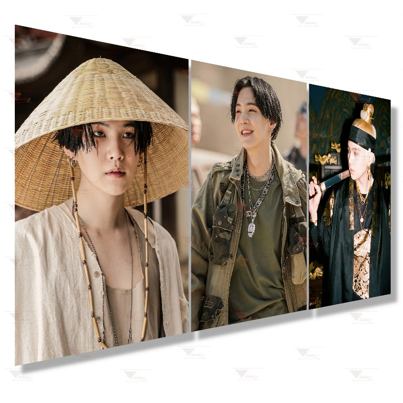 Agust D Kit 3 Quadros Decorativos Suga Min Yoongi K-POP Excelente Qualidade em Oferta na Shopee