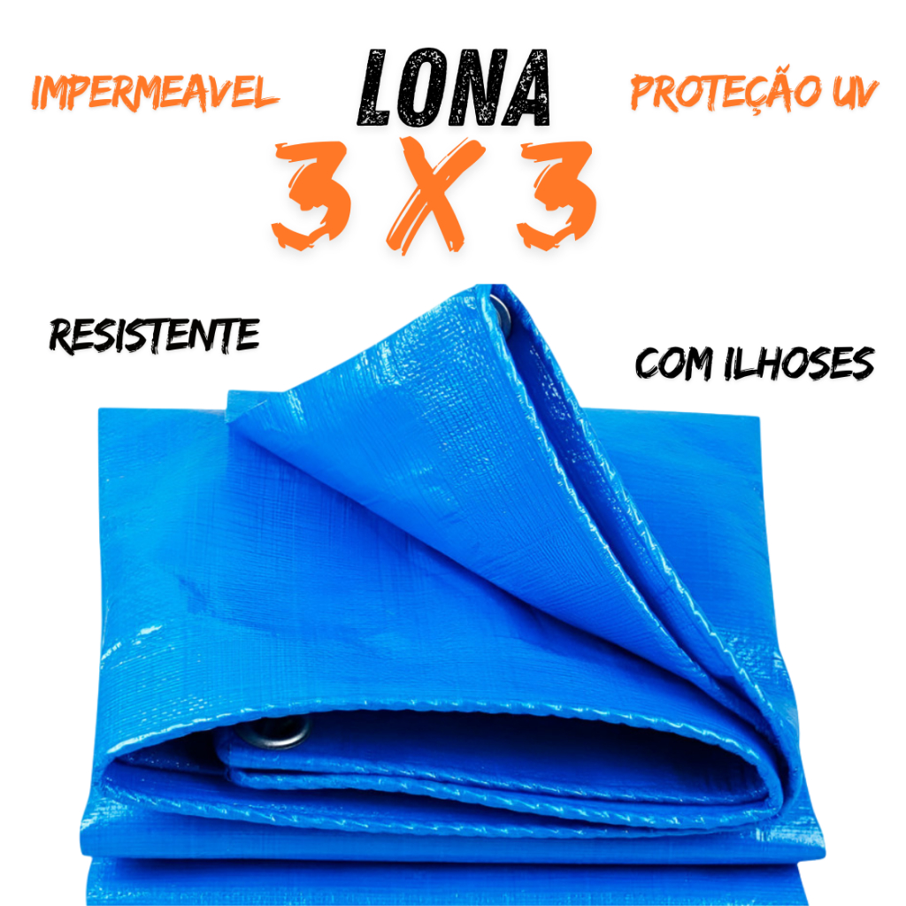 Lona Plástica de Proteção Cobertura Impermeável Azul 3x3 | 2x2 | 4x3 | 3x2 mts Vonder em Oferta na Shopee