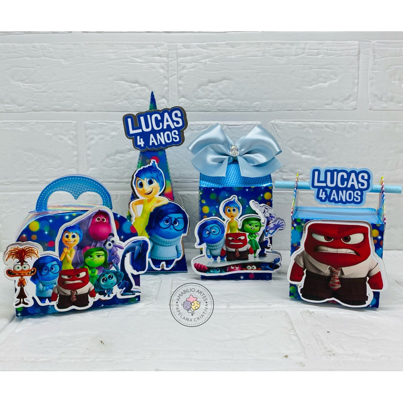 Kit Festa 3D Divertidamente 2 Menino - Caixinhas Personalizadas - Lembrancinha para festas