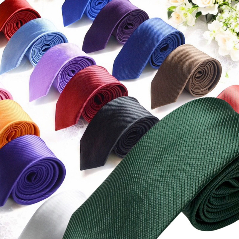G506-kit 50pçs ATACADO Gravatas slim Gravata masculina SARJA como lisa fashion casuais perfeitas para amigos presente