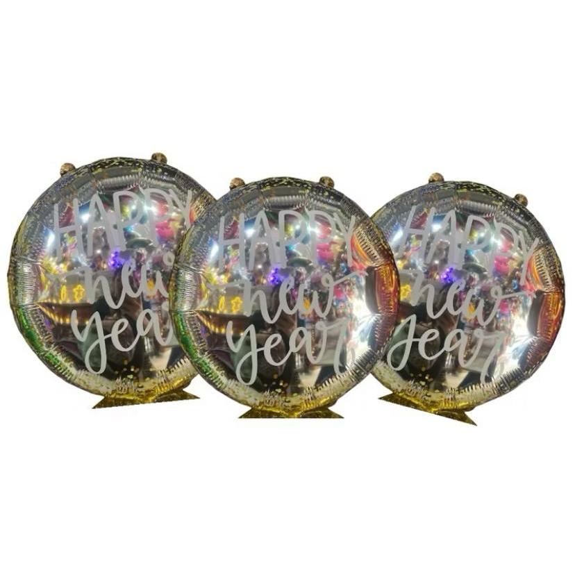 5/10/15 Balão metalizado Merry Christmas/Happy New Year 45Cm Decoração Natal Ano Novo