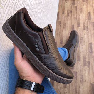 Sapato Iate Original Tenis Slip On Elástico Super Confortável - Sapatênis Preto Marrom Caramelo em Oferta na Shopee