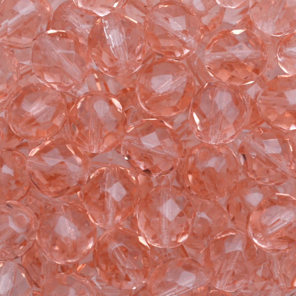 Cristal Conta Vidro Missanga Jablonex / Preciosa 8mm - Rosa Transparente - 50 Peças