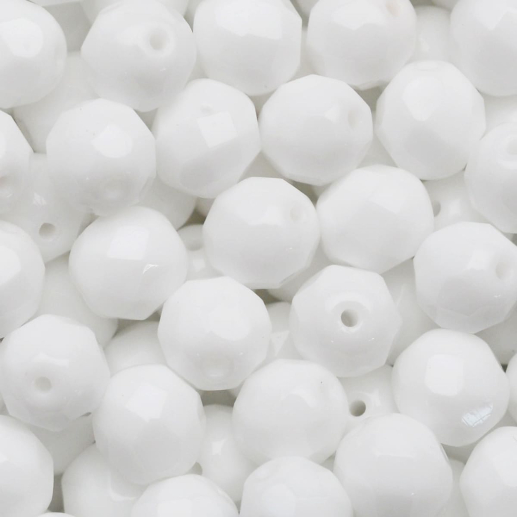 Cristal Conta Vidro Missanga Jablonex Preciosa 8mm - Branco - 50 Peças