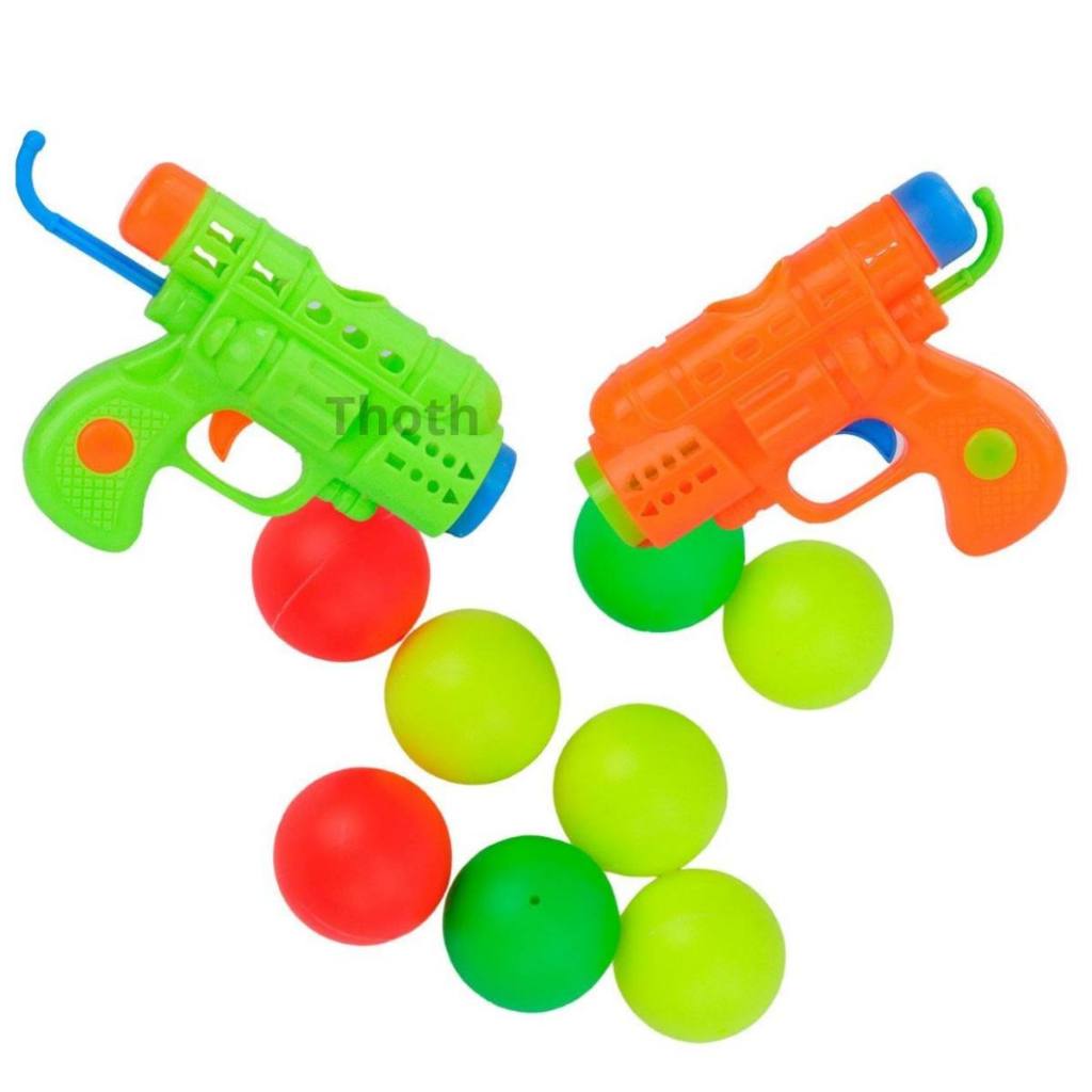 Arma de Brinquedo Kit 2 Lançador Bolinha Guerra Infantil Arminha Menino Diversão Brinquedos