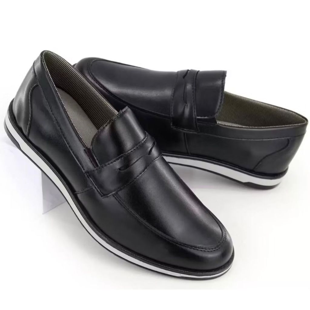 Sapato Oxford Masculino Elegante de Couro Macio Com Solado Costurado e Elastico Ajustável Confortável Barato em Oferta na Shopee