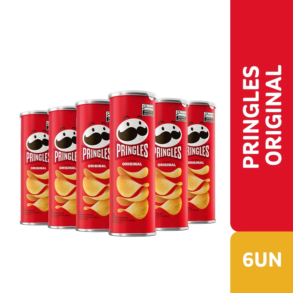 Combo Batata Snack Pringles Original - 6 Unidades em Oferta na Shopee
