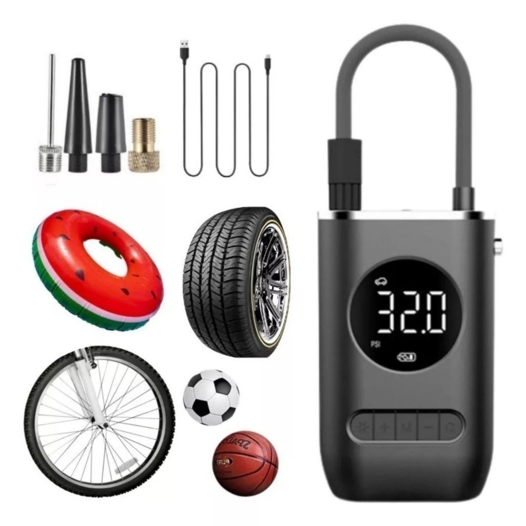 Mini Compressor de Ar Portatil Recarregavél Digital USB Calibrador Pneu Envio Imediato