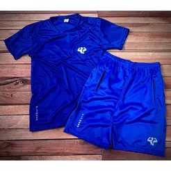 Kit Masculino Camisa + Bermuda Para Treinar Ultra Leve Confortável Costura Reforçada Logo Refletivo Pronta Entrega