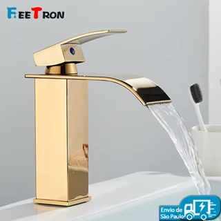 Torneira Banheiro Monocomando Lavatório Baixa Cor Dourado em Oferta na Shopee