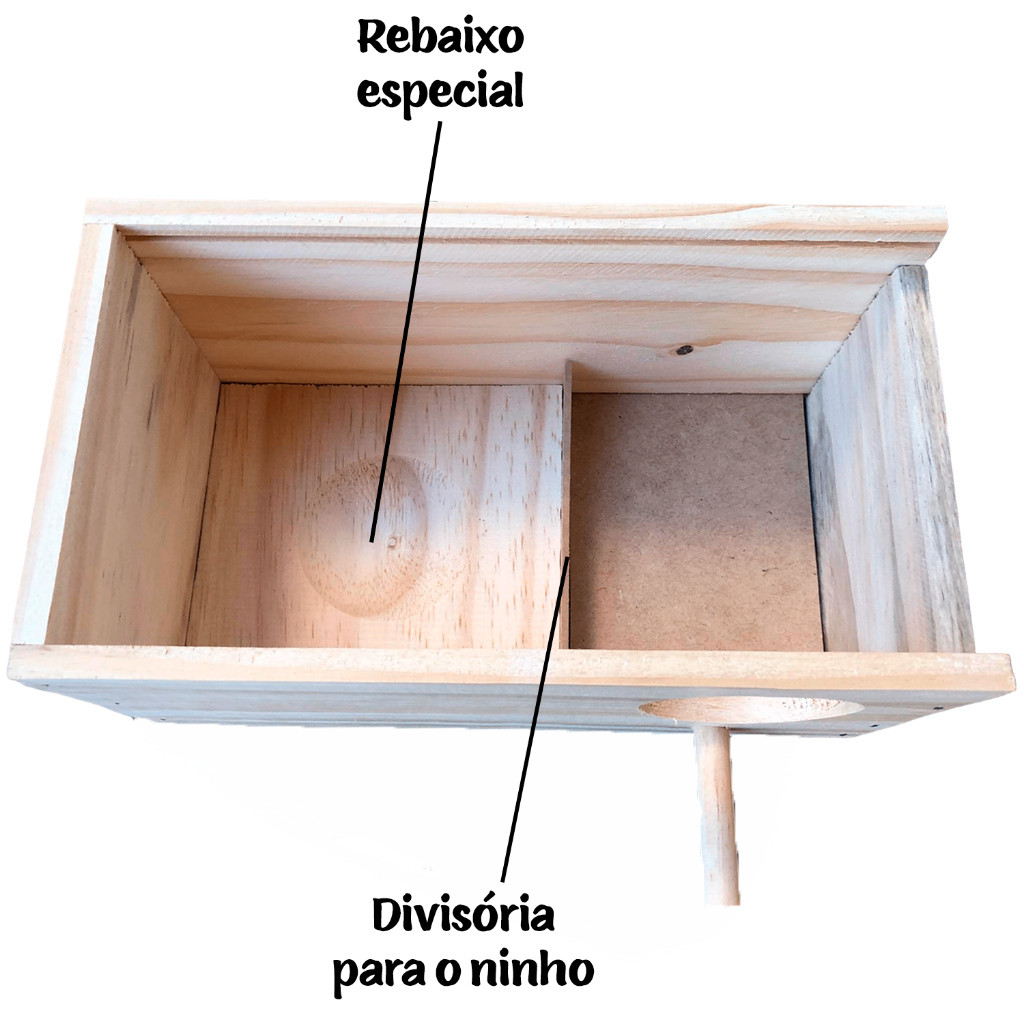 Kit Ninho de Madeira P/ Agapornis Criação + Pacote de Serragem