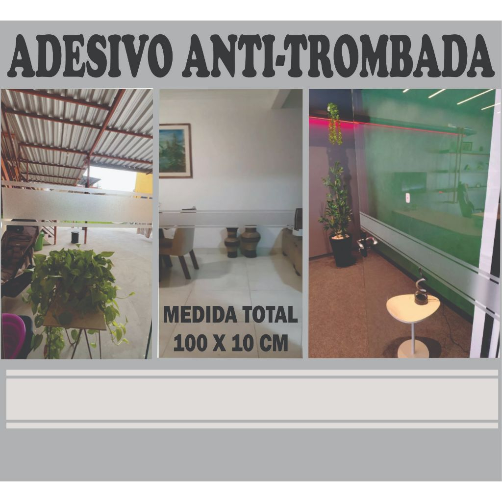 Adesivo Jateado ANTI-TROMBADA, modelo faixas, porta de vidro, vitrine, box, janela, blindex
