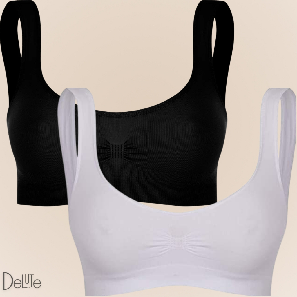 Kit 2 Top Sutia Fitness Academia Media Sustentacao Sem Costura Basico Trifil Sem Bojo Original - Sports & Outdoors